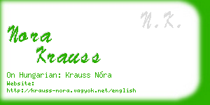 nora krauss business card